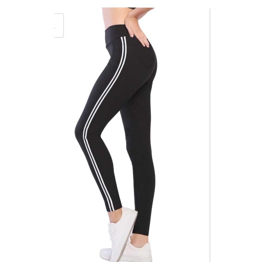 Black Side Stripe Leggings